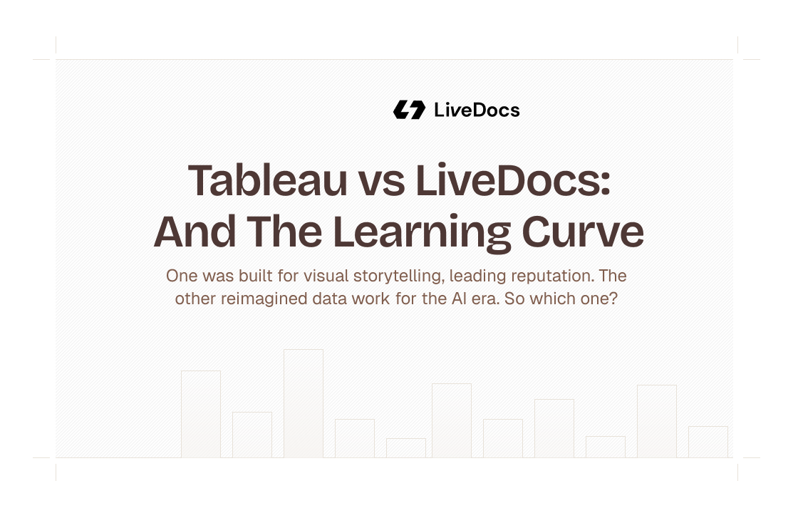 Livedocs Vector Tableau vs LiveDocs: Which One?