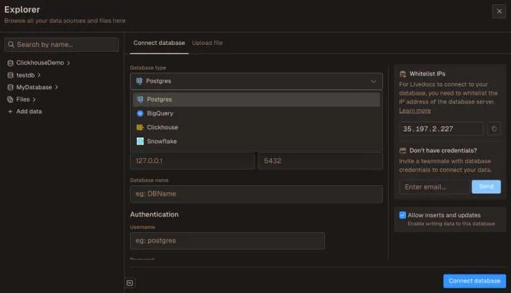 Livedocs DB